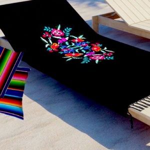 sandfree fringed beach blanket cover-up towel Bamba floral or Serape stripes